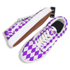 Argyle Purple And White Print Pattern Skate Shoes-grizzshop