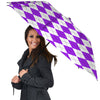 Argyle Purple And White Print Pattern Umbrella-grizzshop