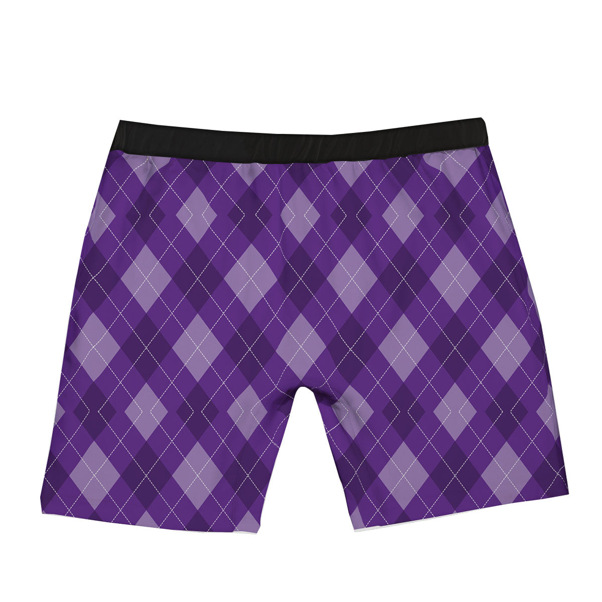 Argyle Purple Print Pattern Boxer Briefs-grizzshop
