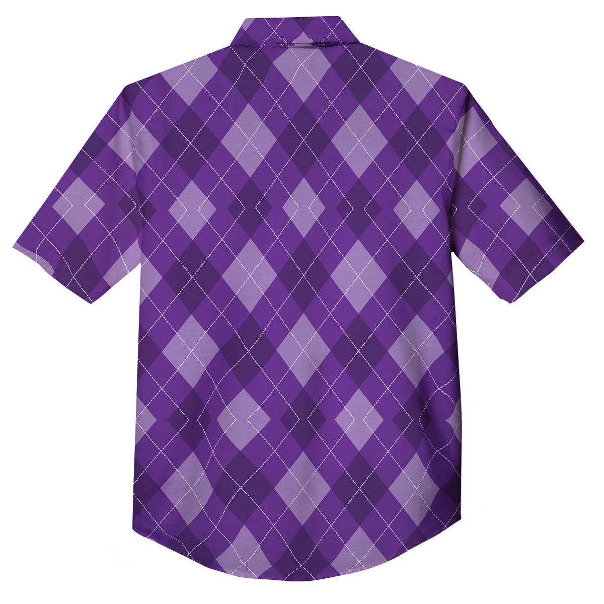 Argyle Purple Print Pattern Button Up Shirt-grizzshop