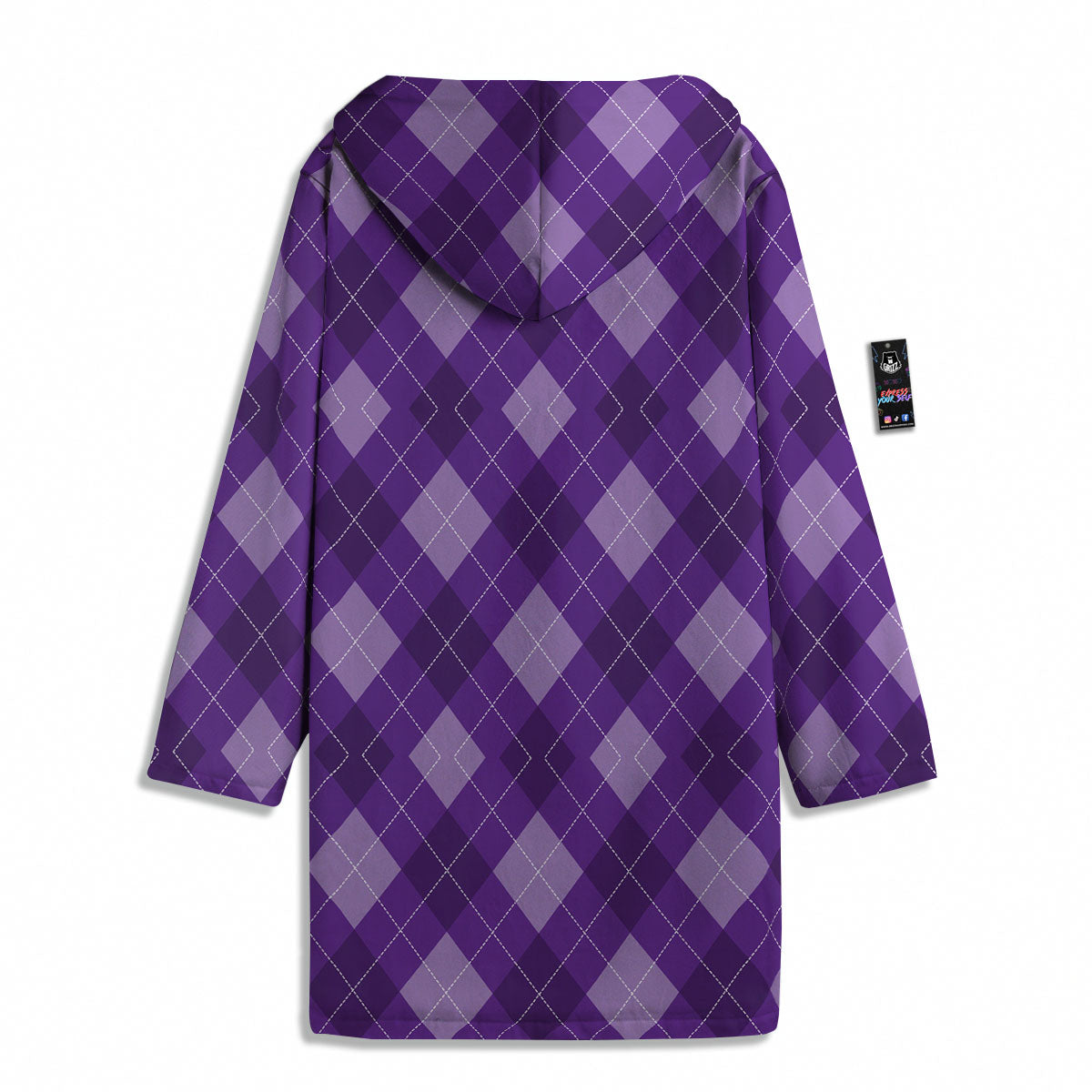Argyle Purple Print Pattern Men's Windbreaker Jacket-grizzshop