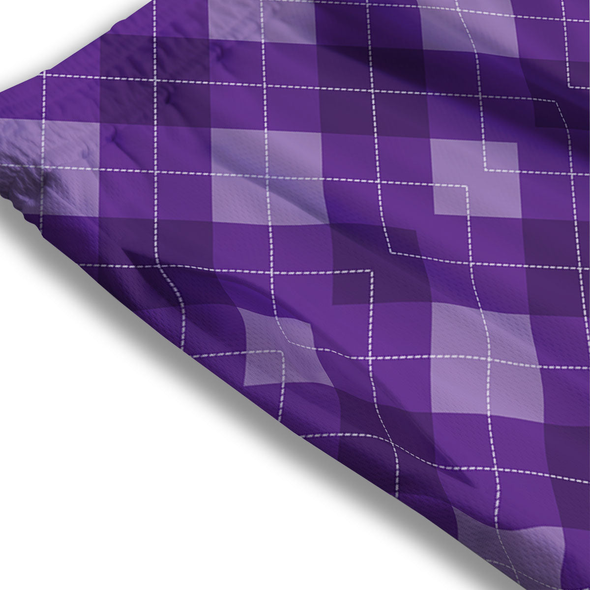 Argyle Purple Print Pattern Mesh Shorts-grizzshop