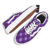 Argyle Purple Print Pattern Skate Shoes-grizzshop