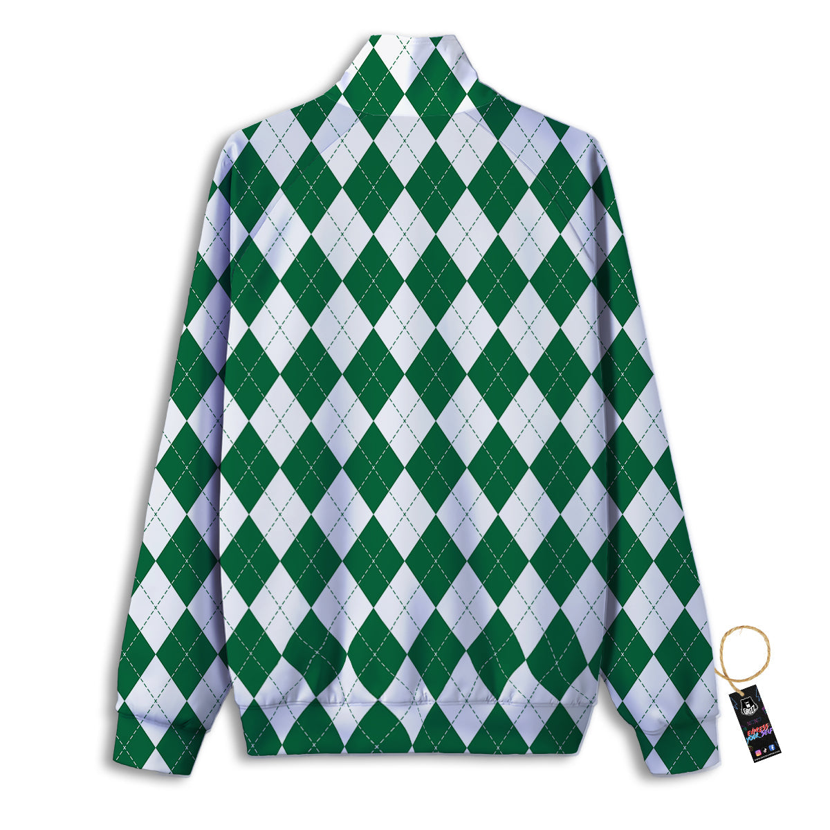 Argyle Purple Print Pattern Track Jacket-grizzshop