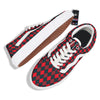 Argyle Red And Black Print Pattern Skate Shoes-grizzshop