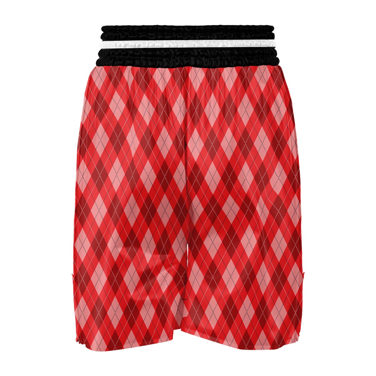 Argyle Red Pattern Print Boxing Shorts-grizzshop