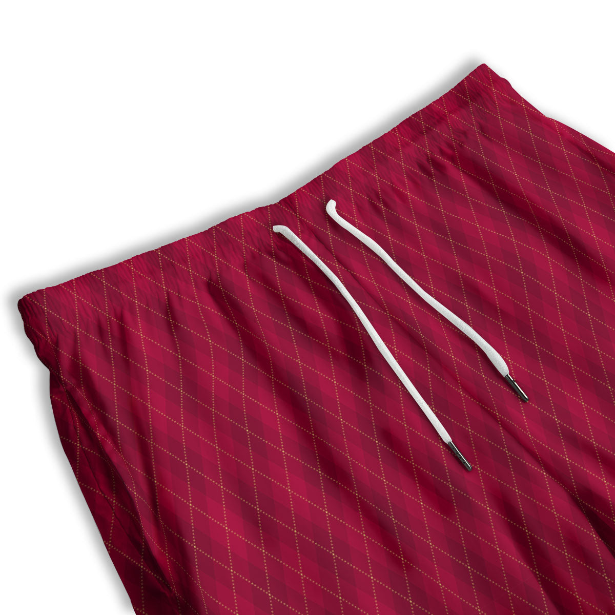 Argyle Red Print Pattern Men's Athletic Shorts-grizzshop