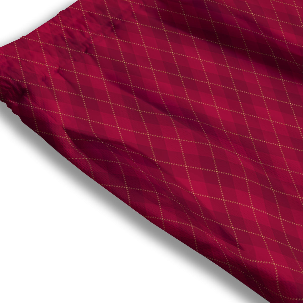 Argyle Red Print Pattern Mesh Shorts-grizzshop