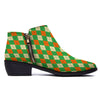 Argyle Saint Patrick's Day Print Pattern Ankle Boots-grizzshop