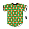 Argyle Saint Patrick's Day Print Pattern Baseball Jersey-grizzshop