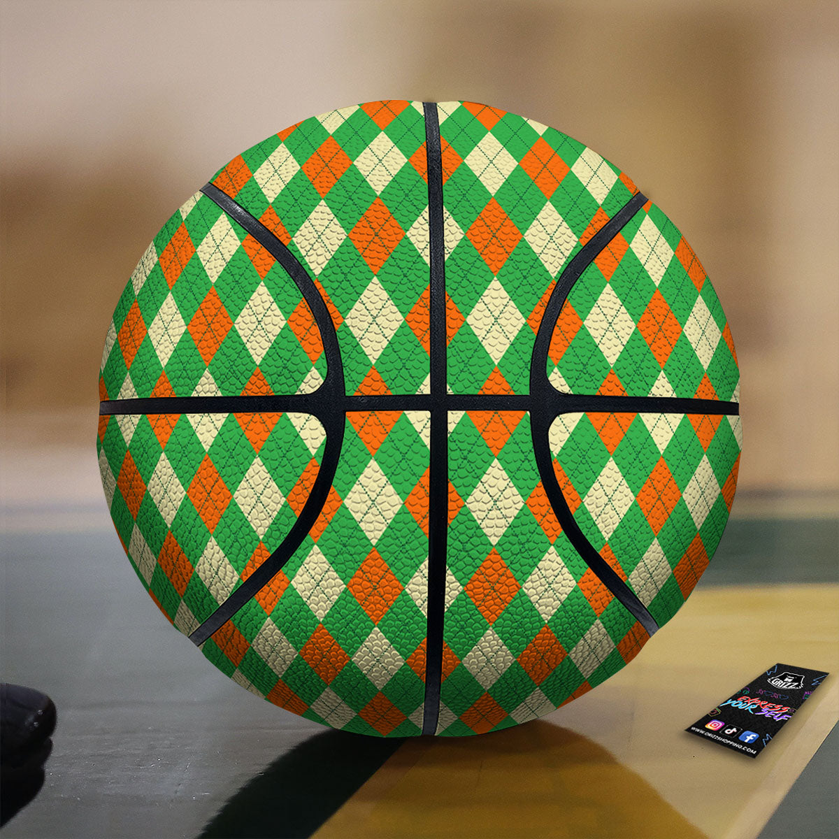 Argyle Saint Patrick's Day Print Pattern Basketball-grizzshop