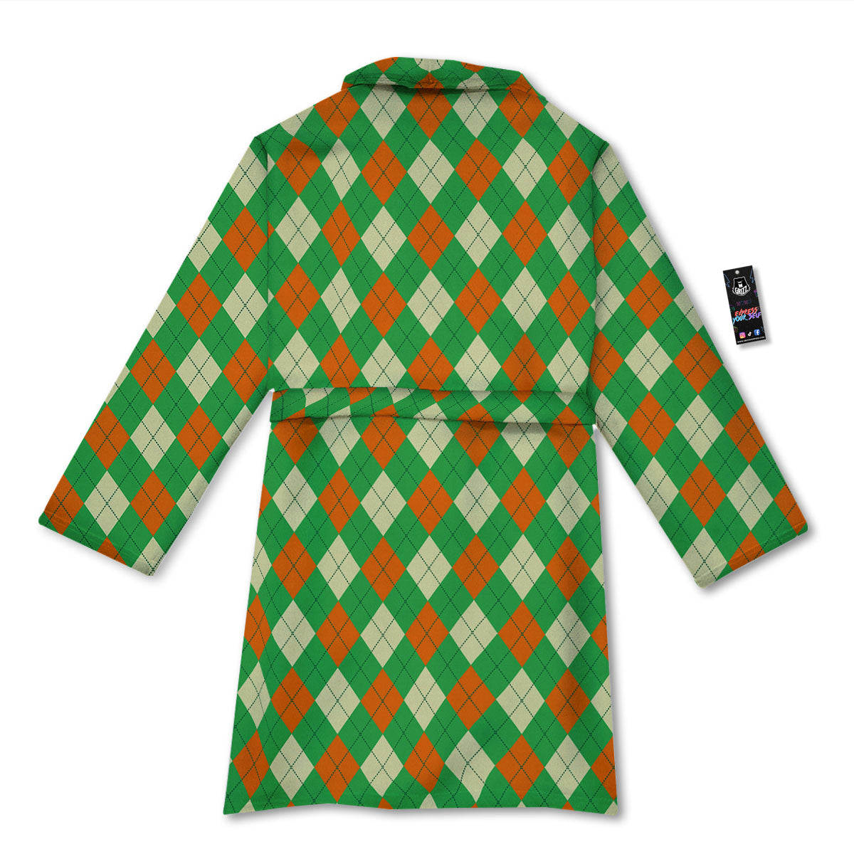 Argyle Saint Patrick's Day Print Pattern Bathrobe-grizzshop