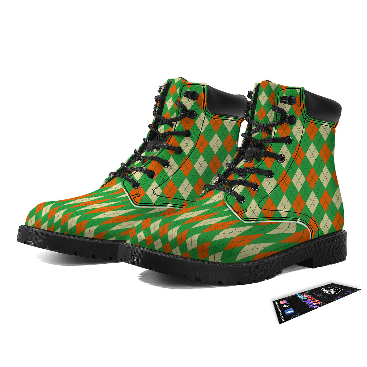 Argyle Saint Patrick's Day Print Pattern Boots-grizzshop