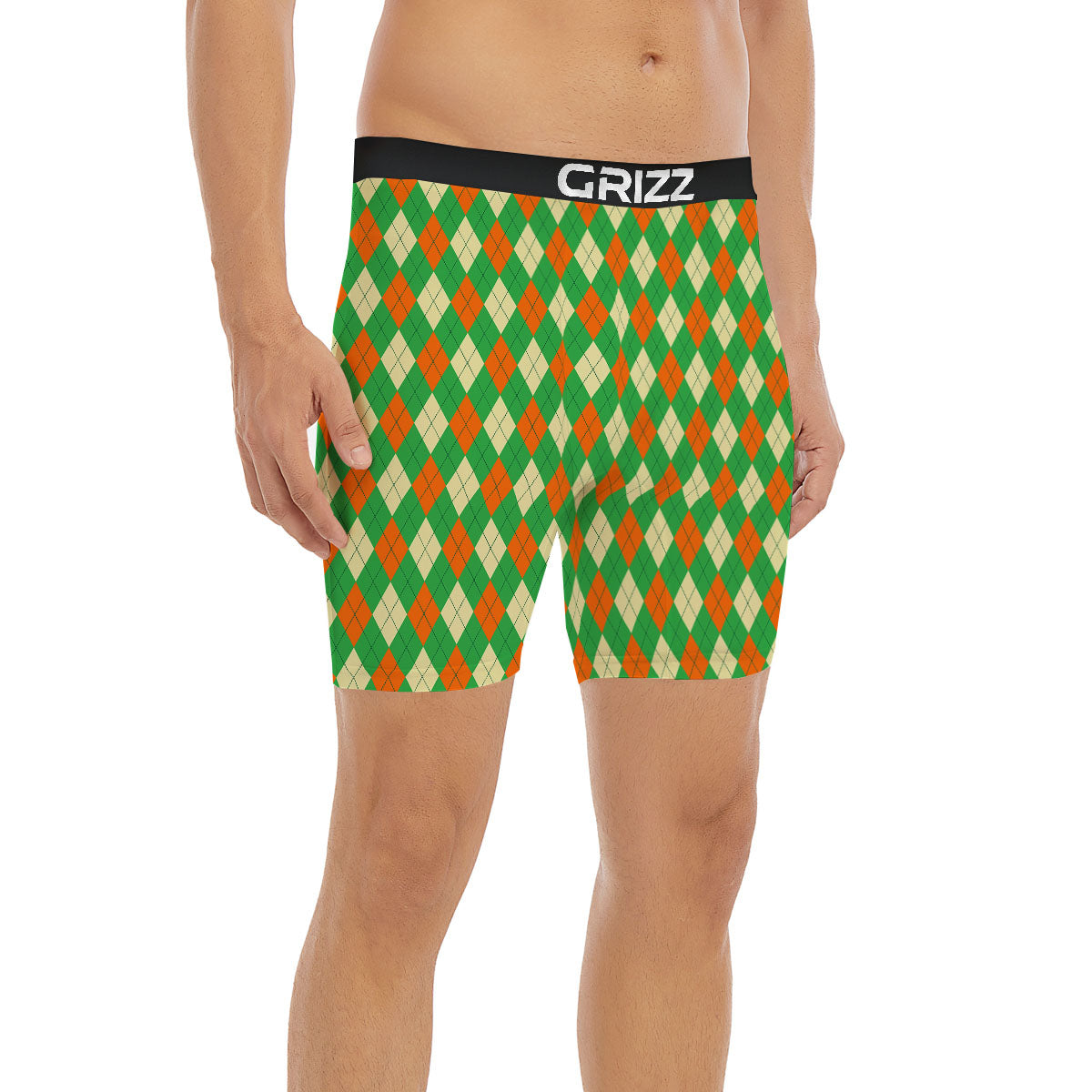 Argyle Saint Patrick's Day Print Pattern Boxer Briefs-grizzshop