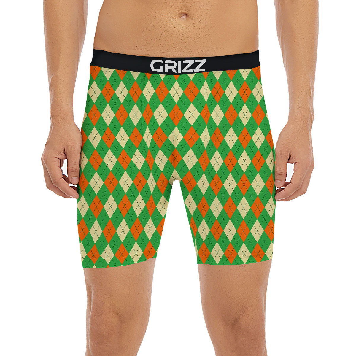 Argyle Saint Patrick's Day Print Pattern Boxer Briefs-grizzshop