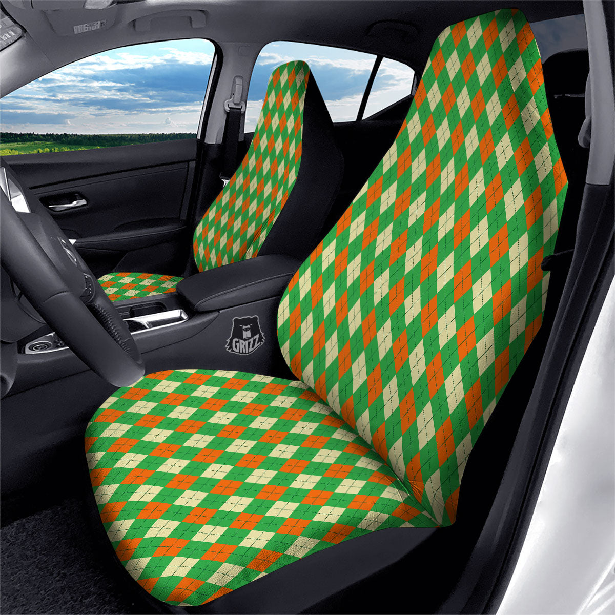 Argyle Saint Patrick's Day Print Pattern Car Seat Covers-grizzshop