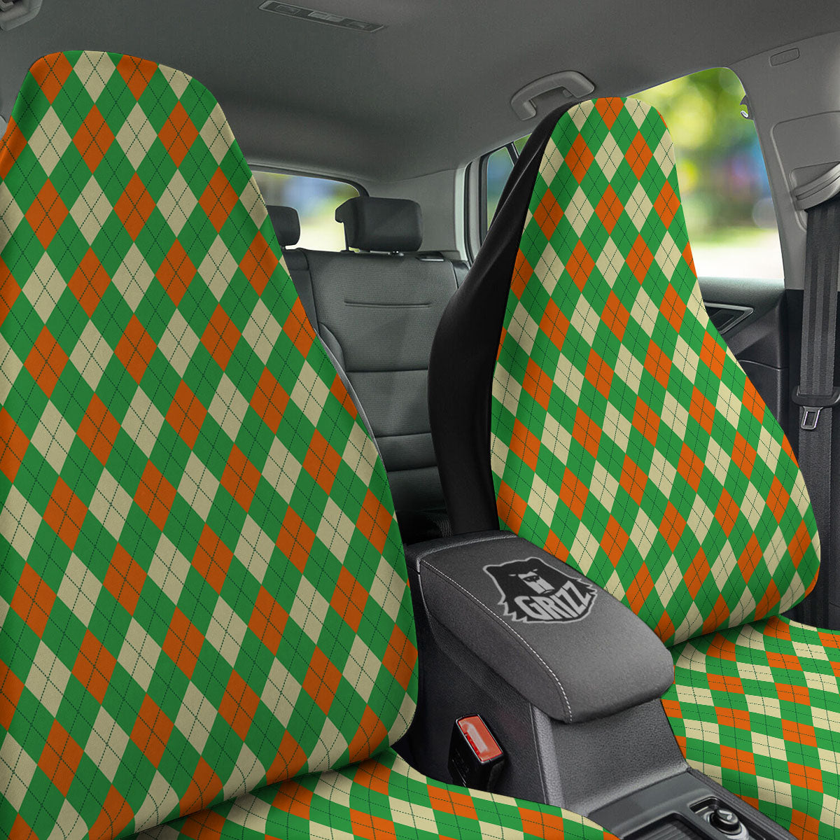 Argyle Saint Patrick's Day Print Pattern Car Seat Covers-grizzshop