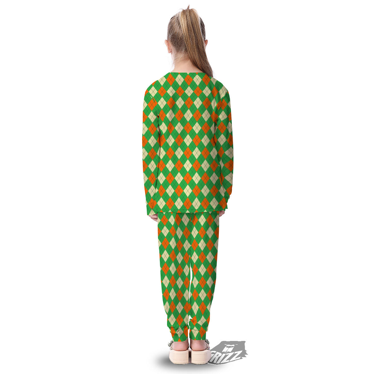 Argyle Saint Patrick's Day Print Pattern Kid's Pajamas-grizzshop