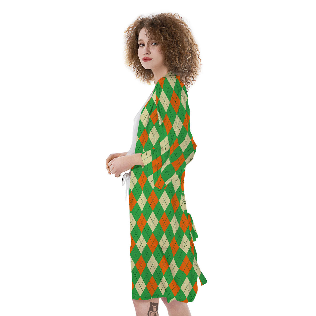 Argyle Saint Patrick's Day Print Pattern Kimono-grizzshop