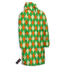 Argyle Saint Patrick's Day Print Pattern Long Down Jacket-grizzshop