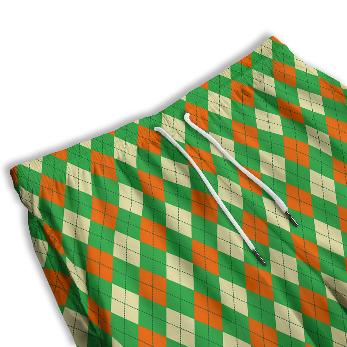 Argyle Saint Patrick's Day Print Pattern Men's Athletic Shorts