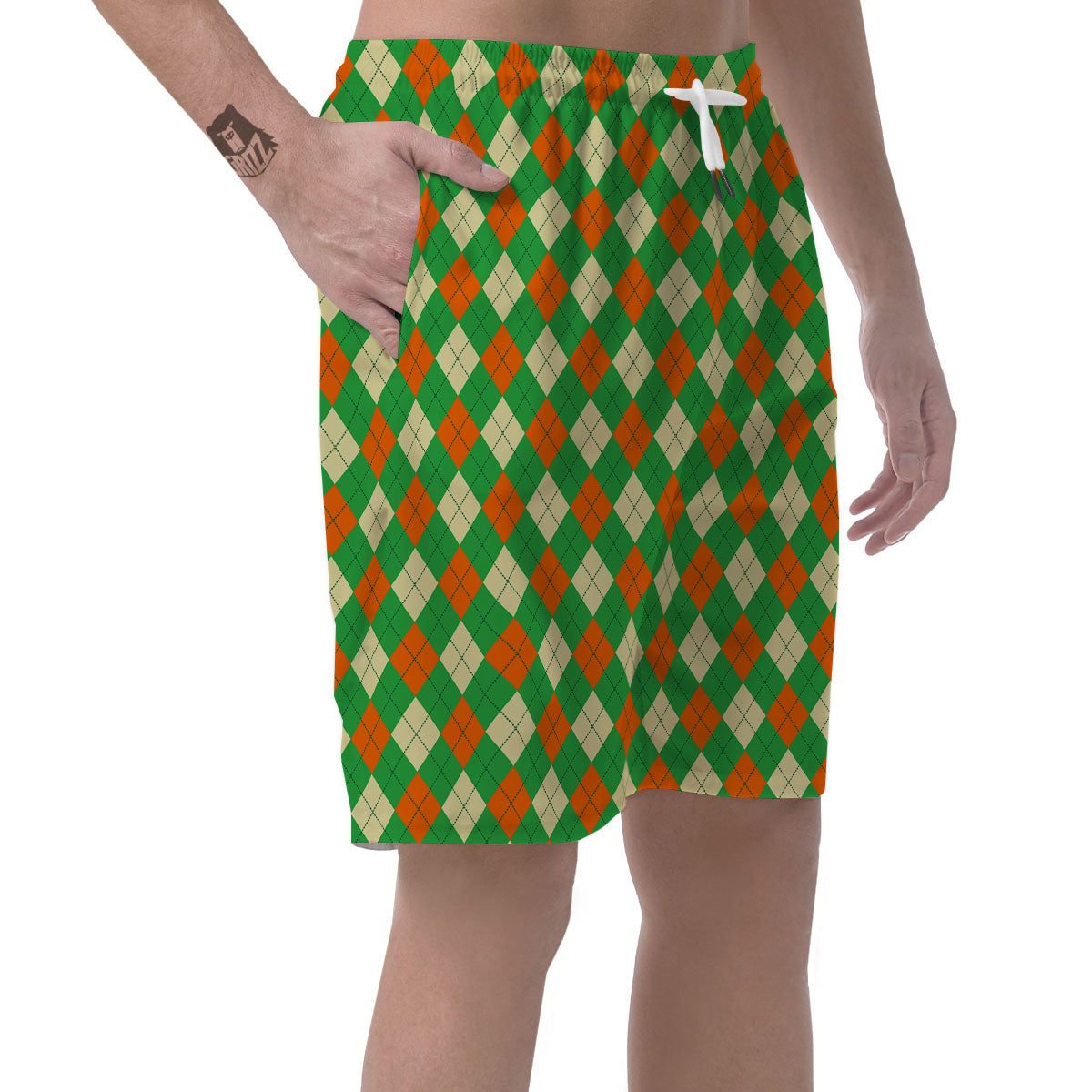 Argyle Saint Patrick's Day Print Pattern Men's Shorts-grizzshop