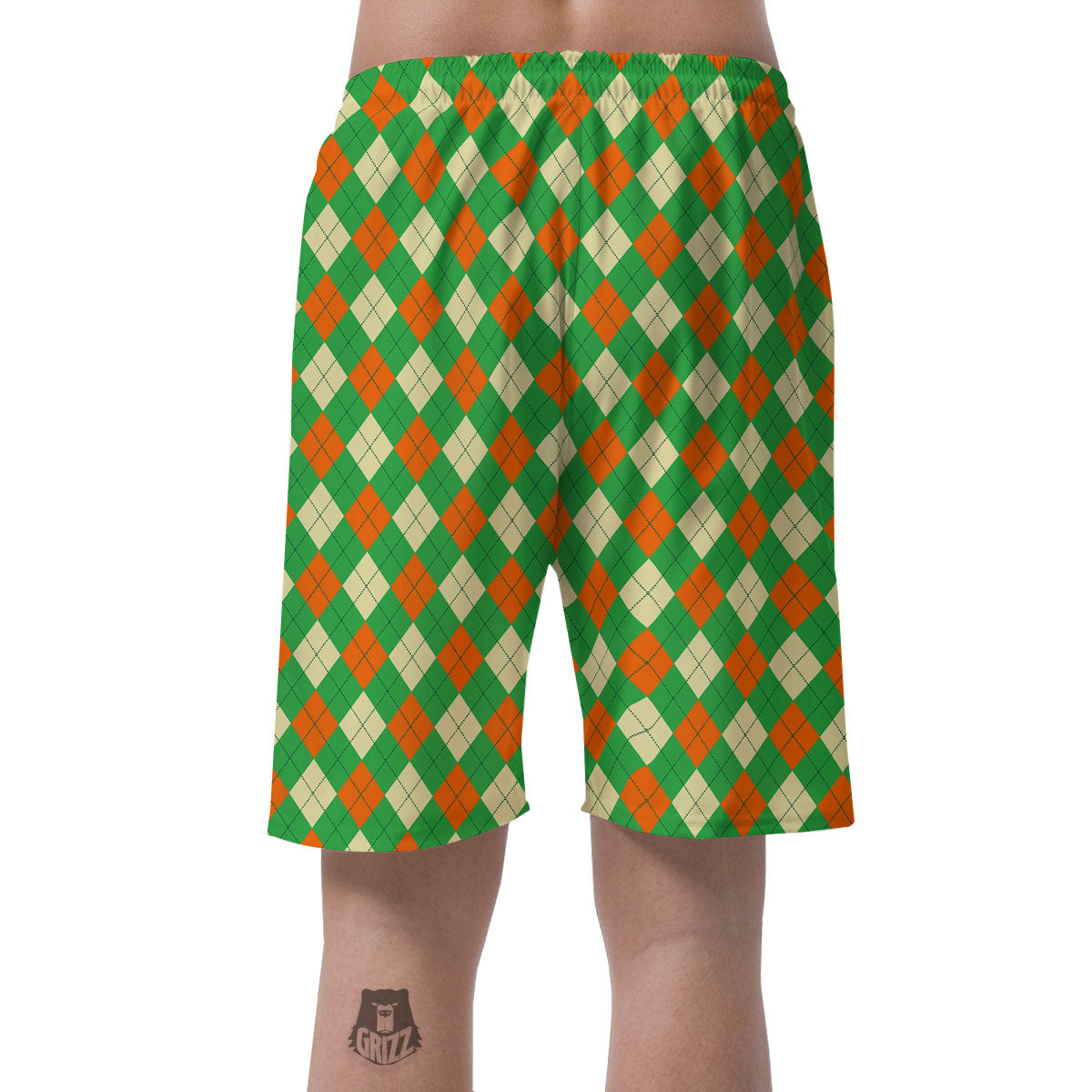 Argyle Saint Patrick's Day Print Pattern Men's Shorts-grizzshop