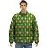 Argyle Saint Patrick's Day Print Pattern Puffer Jacket-grizzshop