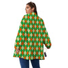 Argyle Saint Patrick's Day Print Pattern Women's Sherpa Jacket-grizzshop