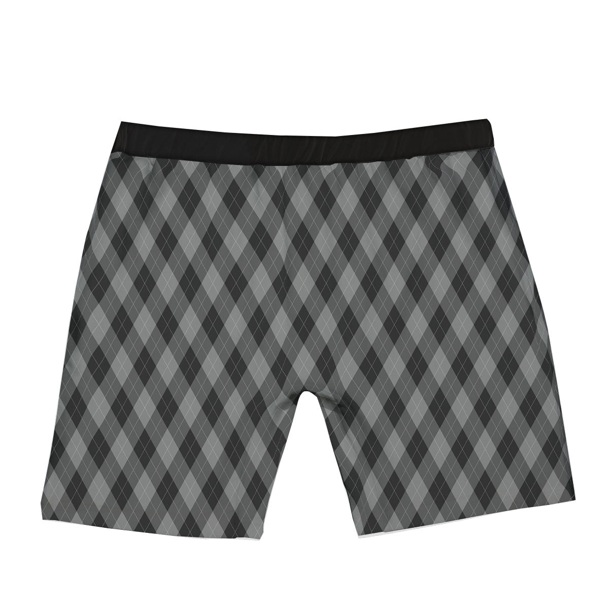 Argyle Shadow Grey Print Pattern Boxer Briefs-grizzshop