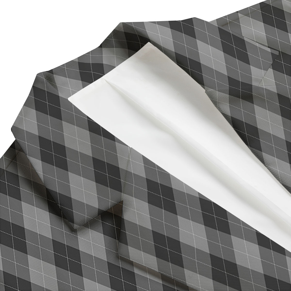 Argyle Shadow Grey Print Pattern Men's Blazer-grizzshop