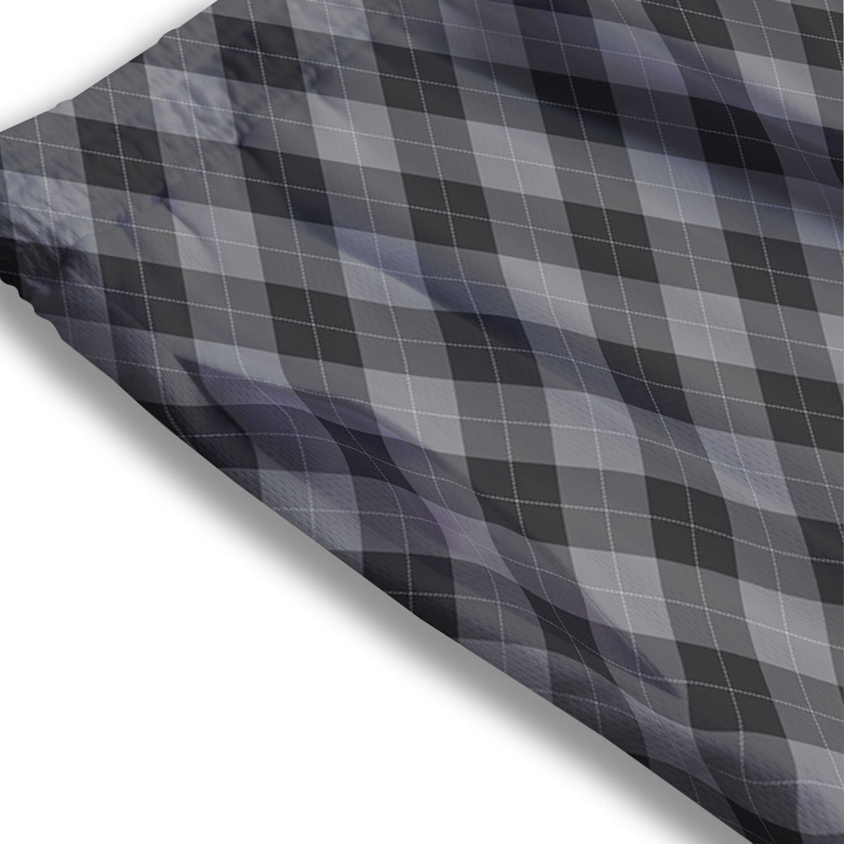 Argyle Shadow Grey Print Pattern Mesh Shorts-grizzshop