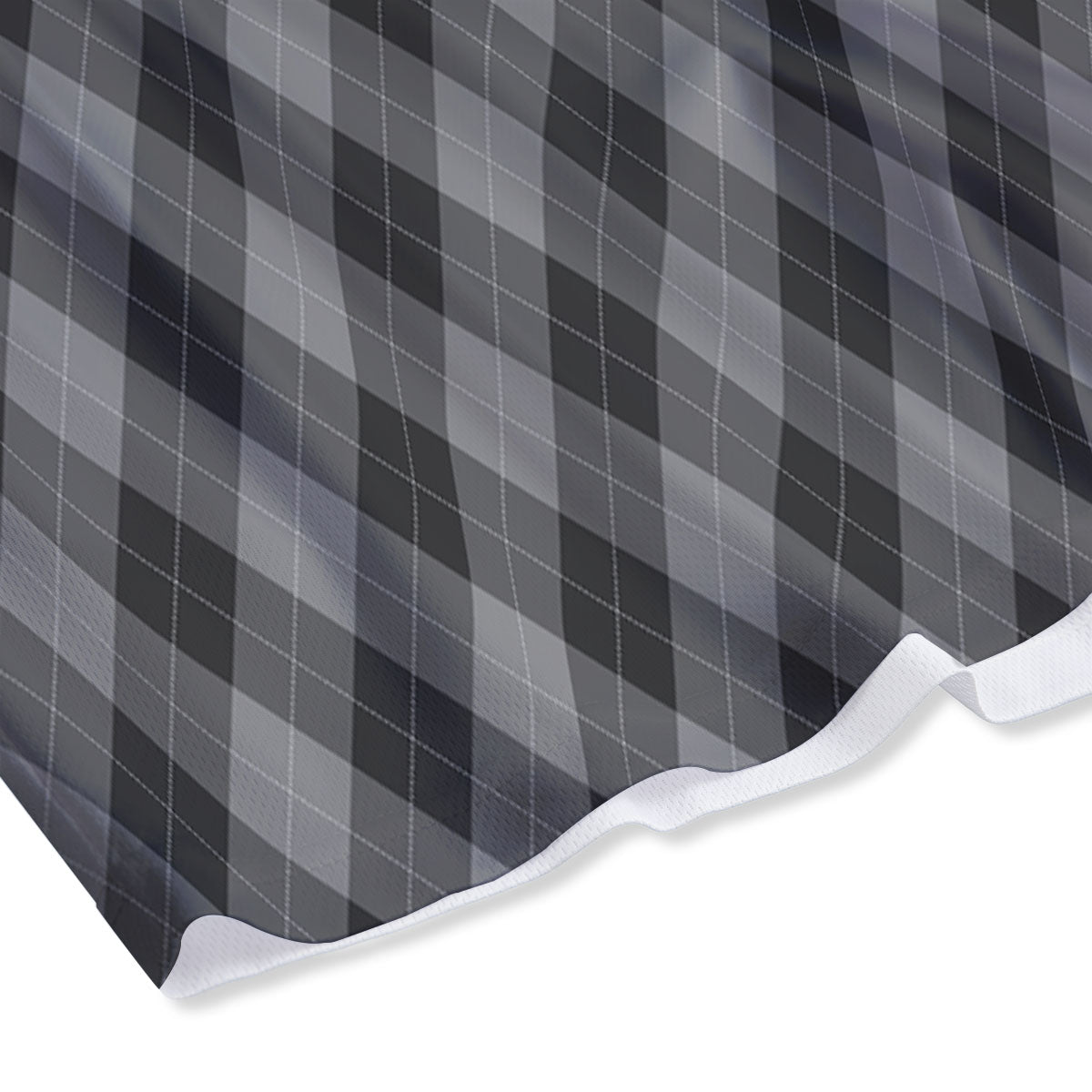 Argyle Shadow Grey Print Pattern Mesh Shorts-grizzshop