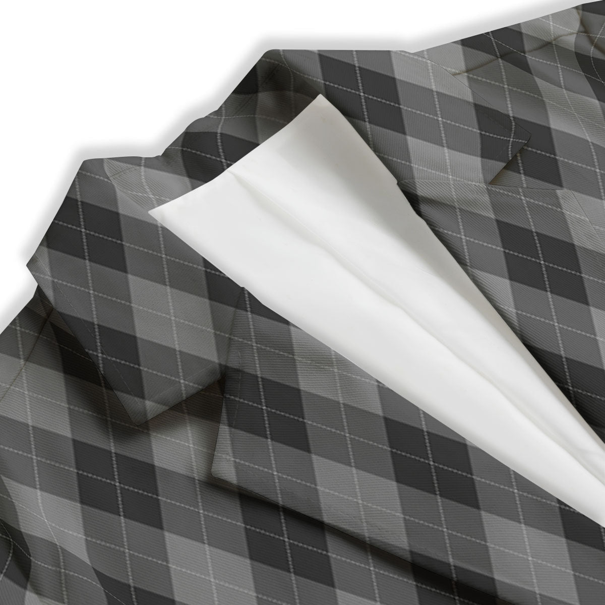Argyle Shadow Grey Print Pattern Women's Blazer-grizzshop