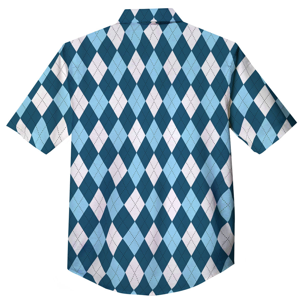 Argyle Soft Blue Print Pattern Button Up Shirt-grizzshop