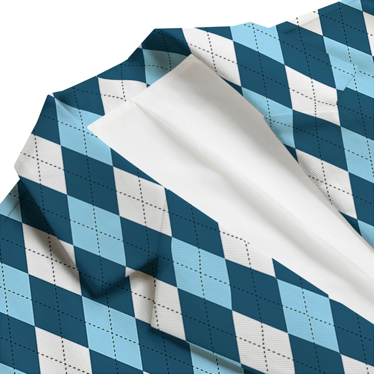 Argyle Soft Blue Print Pattern Men's Blazer-grizzshop