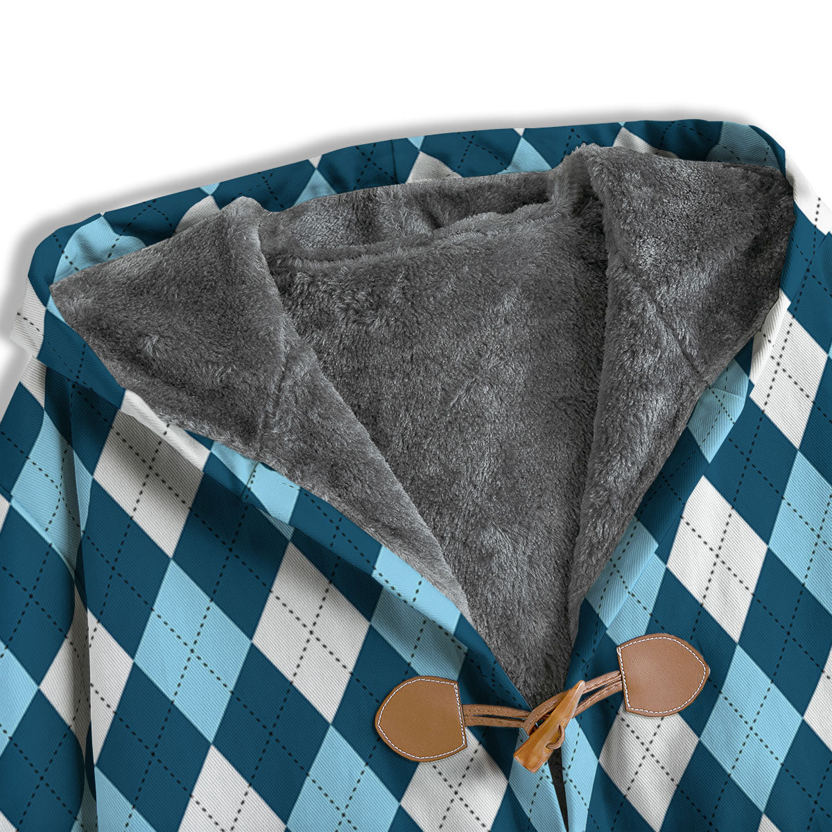 Argyle Soft Blue Print Pattern Men's Windbreaker Jacket-grizzshop