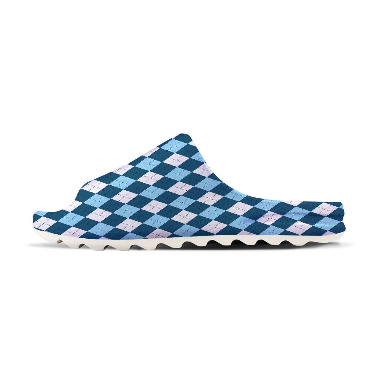 Argyle Soft Blue Print Pattern Sandals-grizzshop
