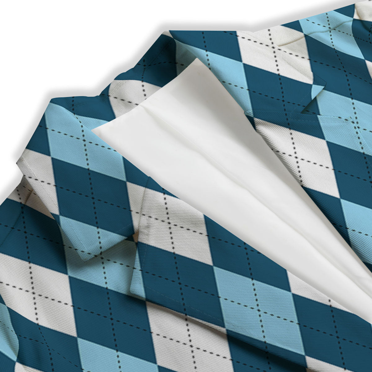 Argyle Soft Blue Print Pattern Women's Blazer-grizzshop