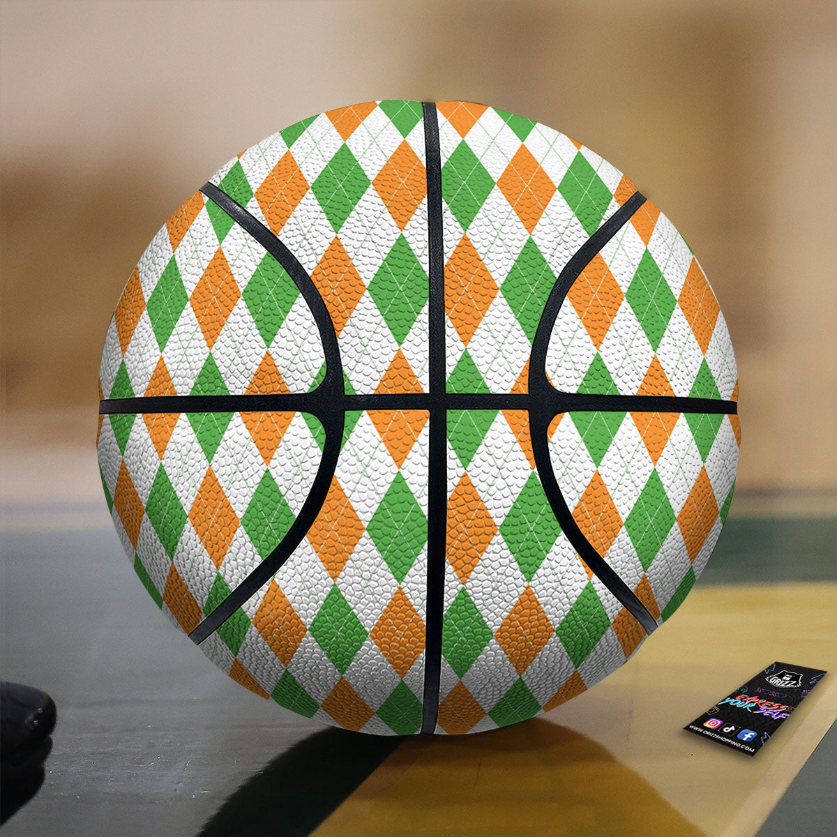 Argyle St Patrick's Day Print Pattern Basketball-grizzshop