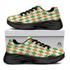 Argyle St Patrick's Day Print Pattern Black Chunky Shoes-grizzshop