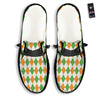 Argyle St Patrick's Day Print Pattern Black Loafers-grizzshop