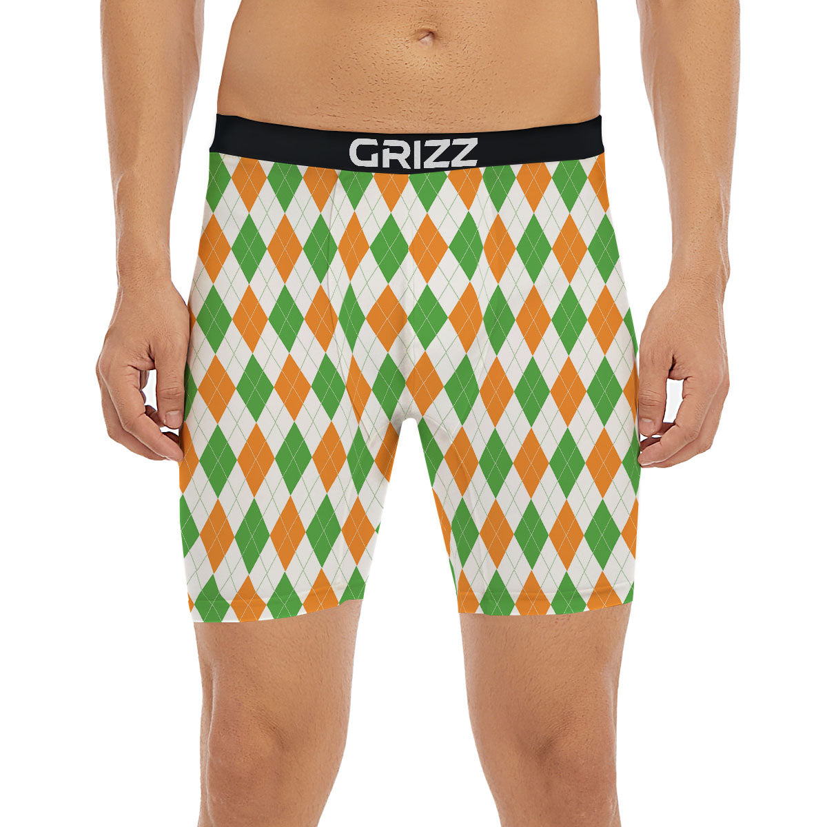 Argyle St Patrick's Day Print Pattern Boxer Briefs-grizzshop