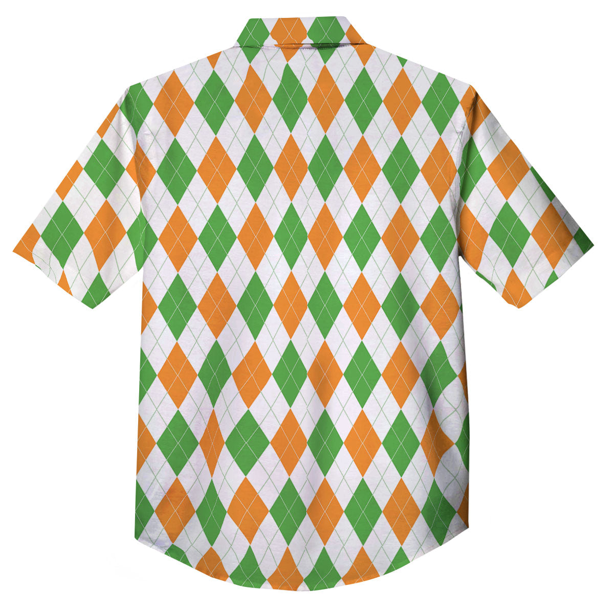 Argyle St Patrick's Day Print Pattern Button Up Shirt-grizzshop