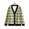 Argyle St Patrick's Day Print Pattern Cardigan-grizzshop