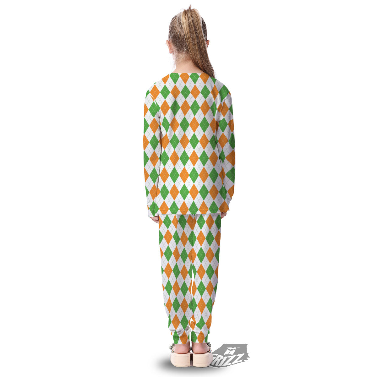 Argyle St Patrick's Day Print Pattern Kid's Pajamas-grizzshop