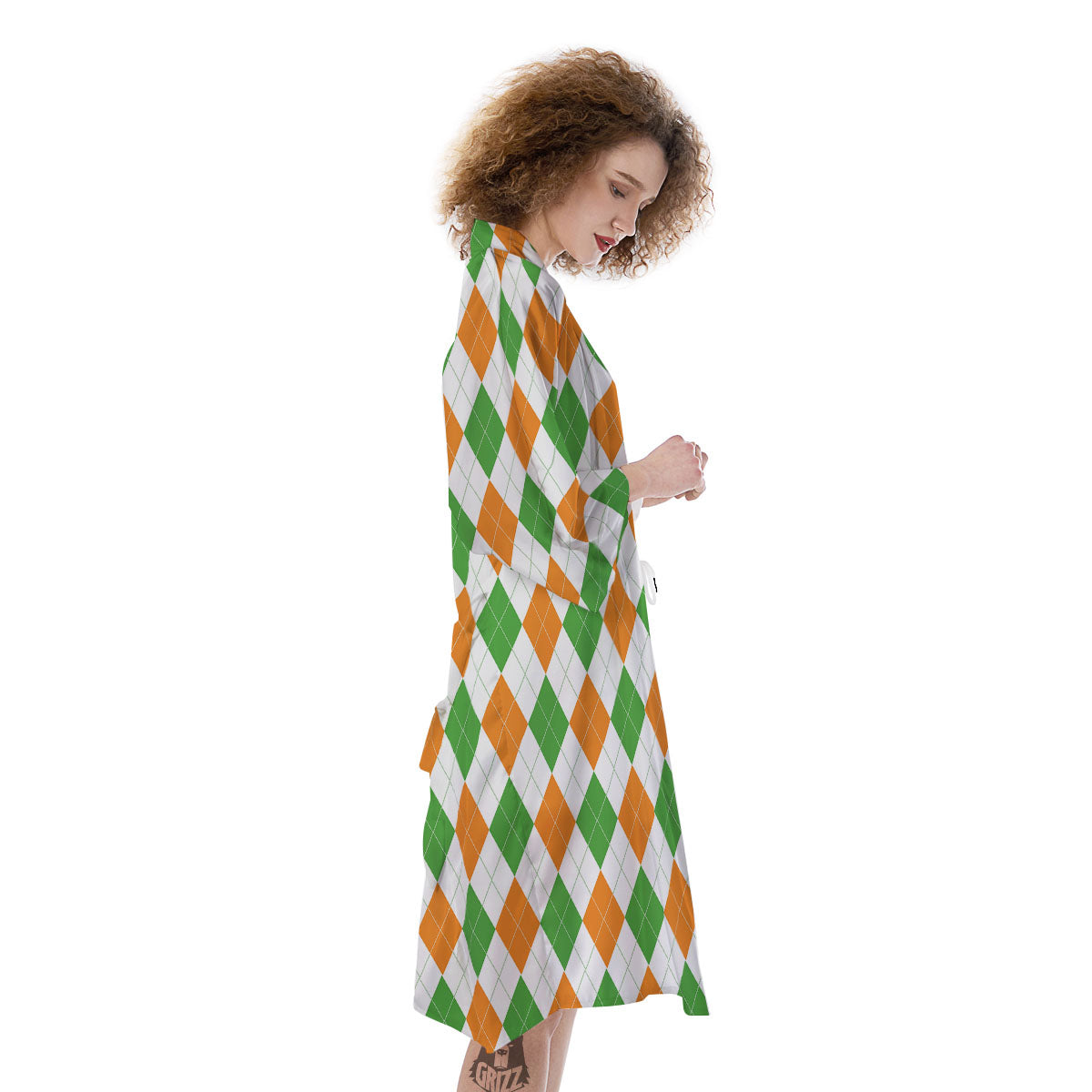 Argyle St Patrick's Day Print Pattern Kimono-grizzshop