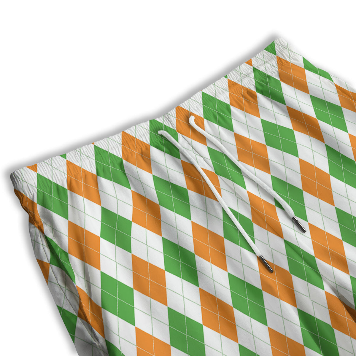 Argyle St Patrick's Day Print Pattern Men's Athletic Shorts