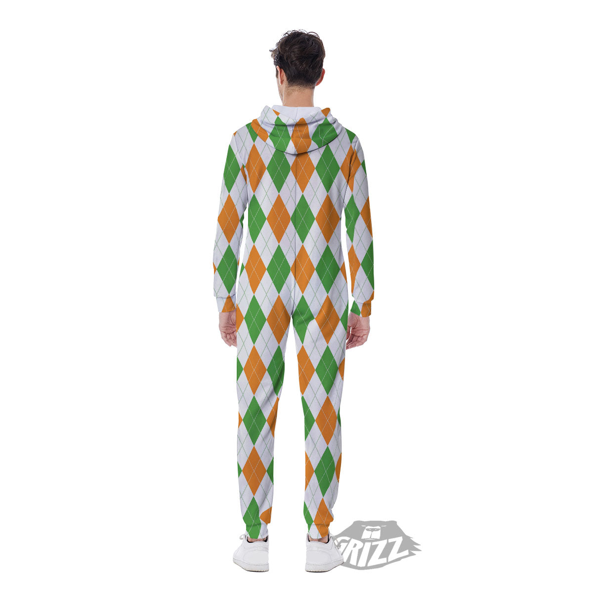 Argyle St Patrick's Day Print Pattern Men's Jumpsuit-grizzshop