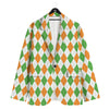 Argyle St Patrick's Day Print Pattern Men's Sport Coat-grizzshop